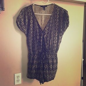 Black and Tan chevron romper